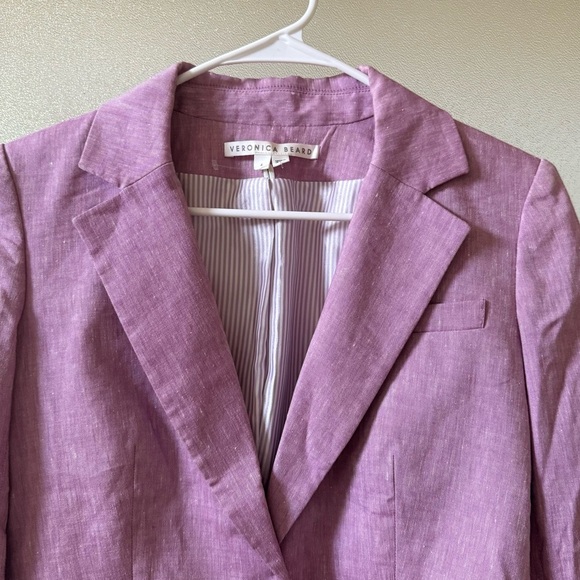 VERONICA BEARD Aaliyah Linen Dickey Jacket in Heathered Orchid Sz 4 - Picture 5 of 9